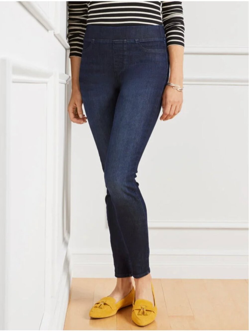 Talbots Simply Flattering Collection Dark Indigo Pull-On Jeggings, Size 8